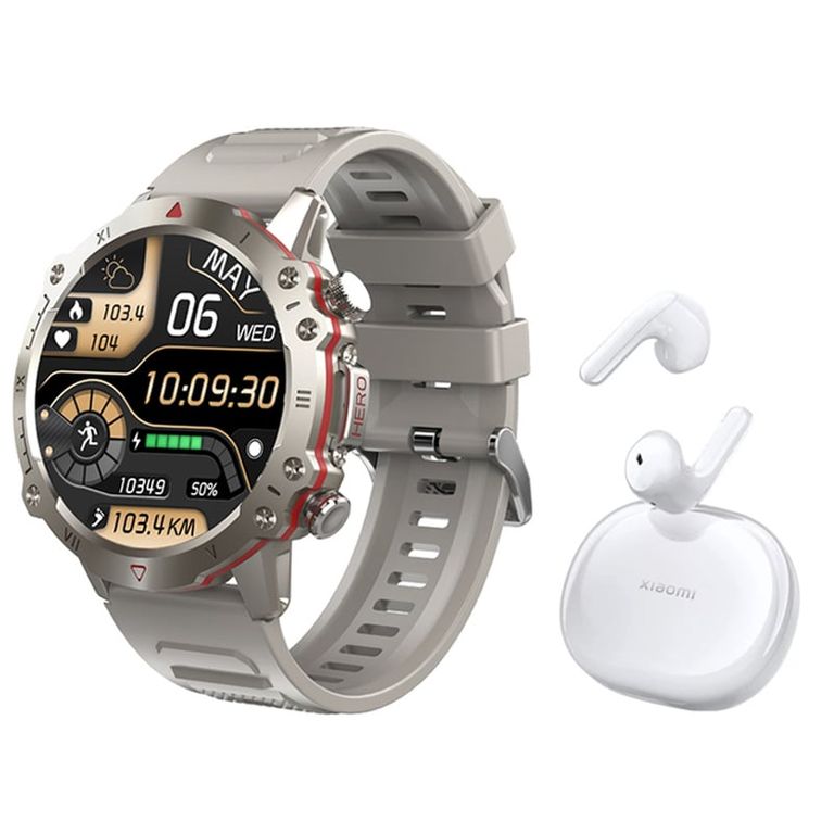 Audífonos Bluetooth Air 3 SE y Reloj Inteligente GT-D-Oro