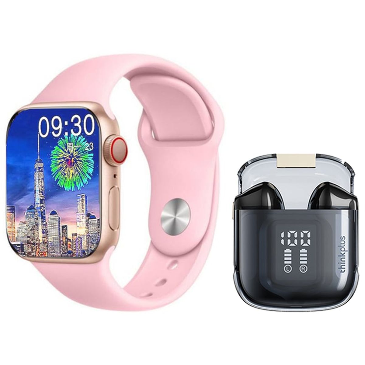 LENOVO - Lenovo LP6 Pro De Audífonos tws-Negro y Toumi Watch S9 Pro-Rosa