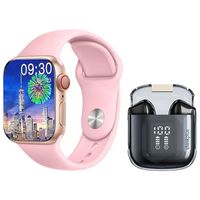 LP6 Pro De Audífonos tws-Negro y Toumi Watch S9 Pro-Rosa