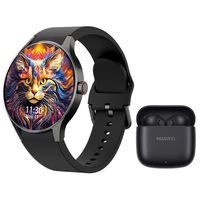 Audífonos Freebuds Se2-Negro y Reloj Inteligente Y80-B