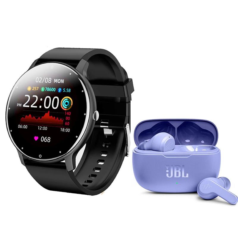 JBL - JBL Wave 200 Tws Audífono-Morado y Toumi Watch Fit 2 Reloj inteligente