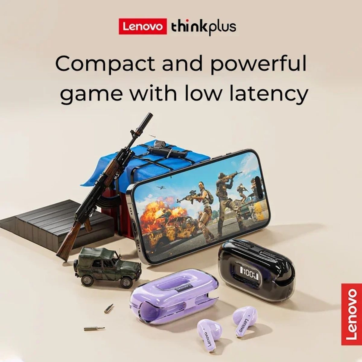 LENOVO - Audífonos Bluetooth Lenovo x15ii HiFi BT53-Morado