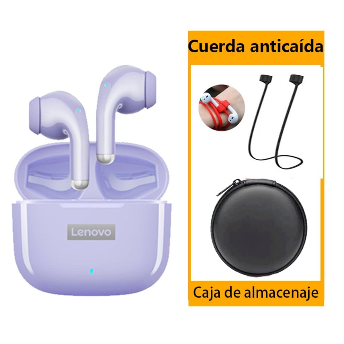 LENOVO - Audífonos LP40 Pro + Estuche - Morado
