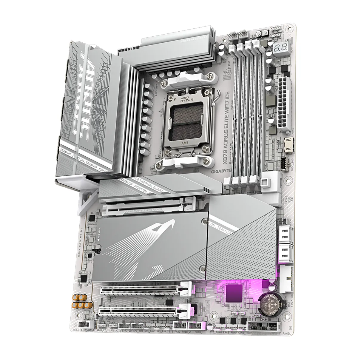 AORUS - Placa Madre X870 AORUS Elite Wi-Fi 7 ICE, AM5, 4x DDR5, ATX