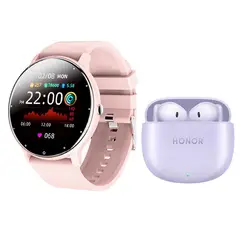 HONOR - X6 Audífono-Morado y Toumi Fit 2-P Reloj inteligente