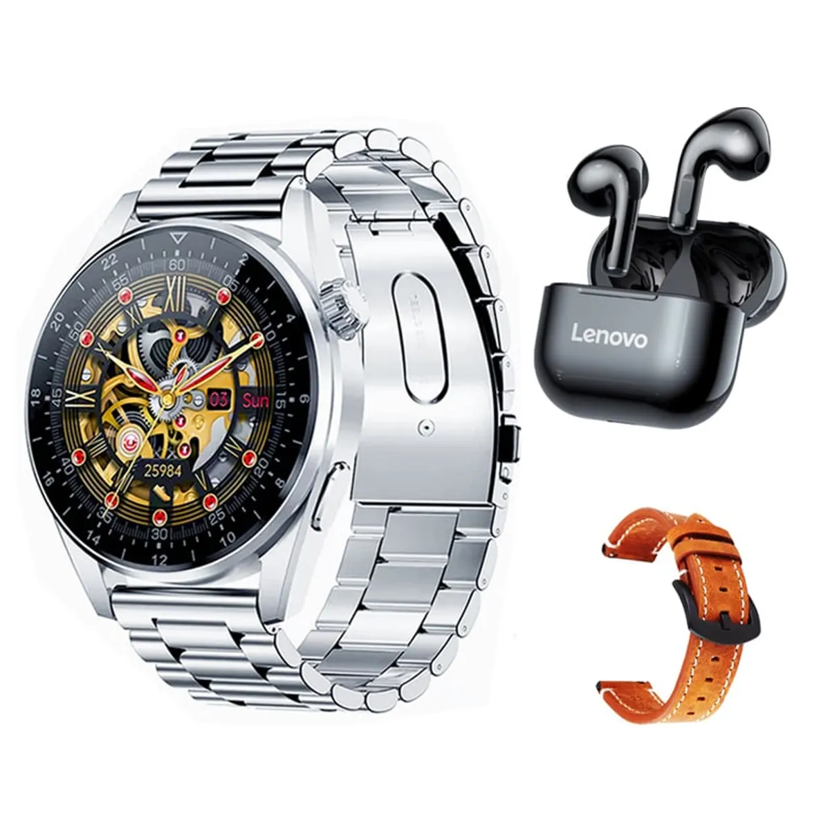 LENOVO - Lenovo LP40 De Audífonos-Negro y Toumi GT-A-W Reloj inteligente