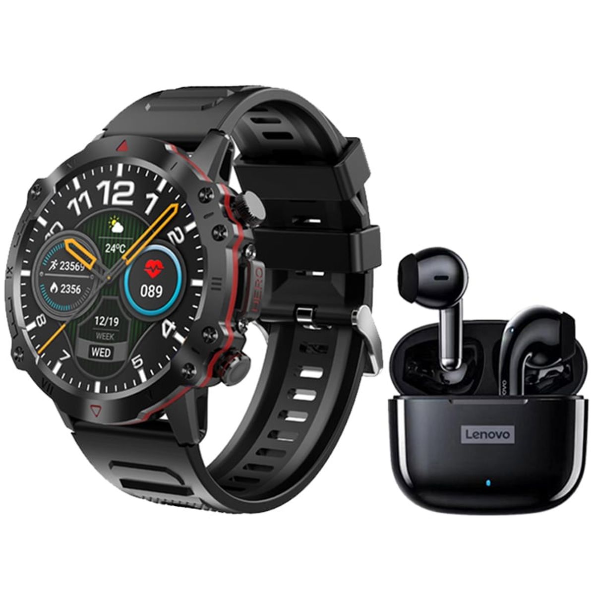 LENOVO - Lenovo LP40 Pro Audifonos BT y Toumi Watch GT-D-G Reloj inteligente