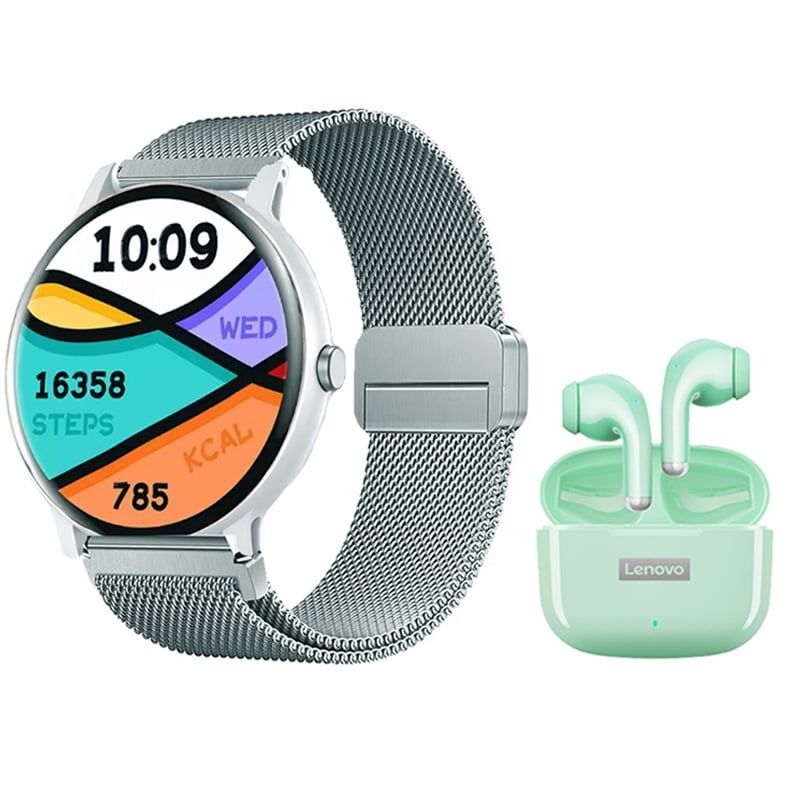 LENOVO - Audífonos Lenovo LP40 Pro  V Bluetooth y Fit Pro-W Reloj inteligente