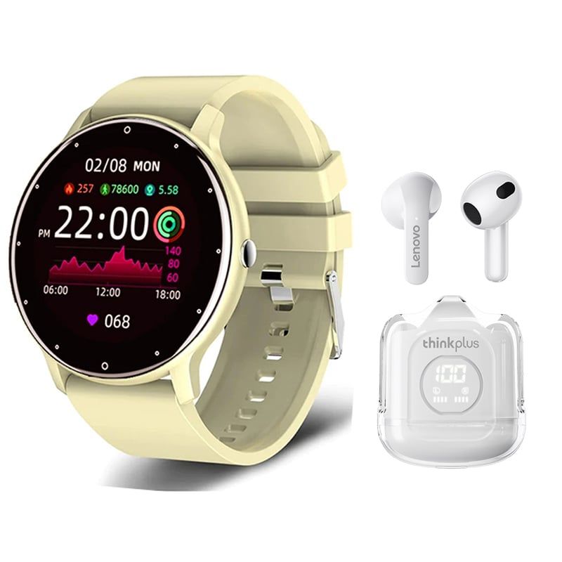 LENOVO - Audífonos Lenovo XT65-Blanco y Toumi Fit 2-Y watch Reloj inteligente