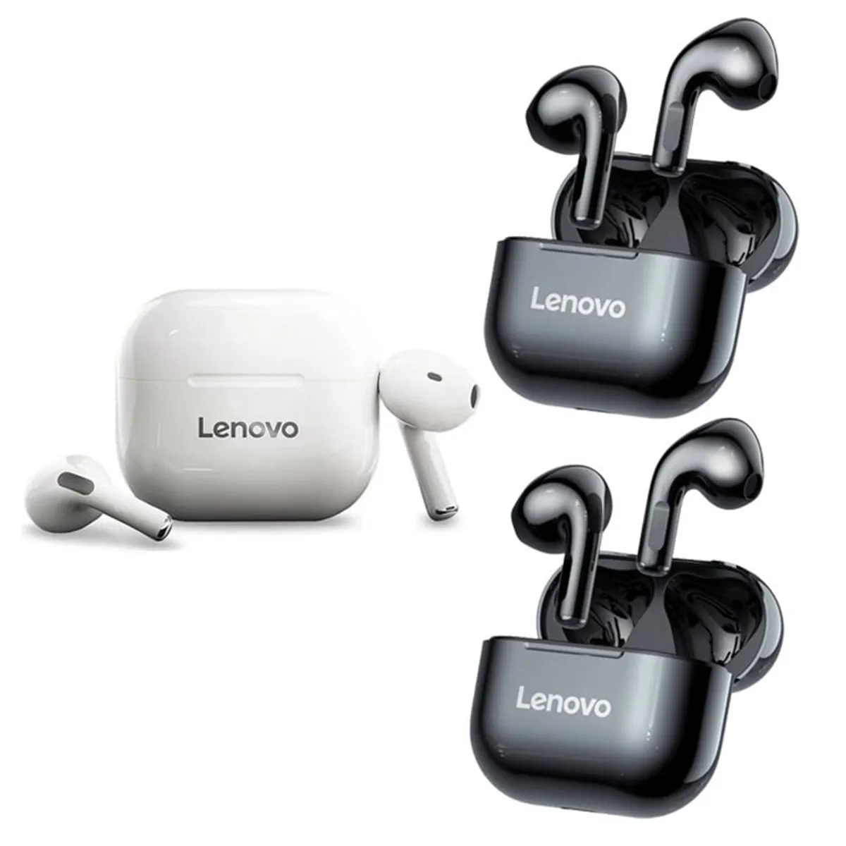 LENOVO - Set 3 De lenovo lp40 tws audífonos bluetooth-2Negro+1Blanco