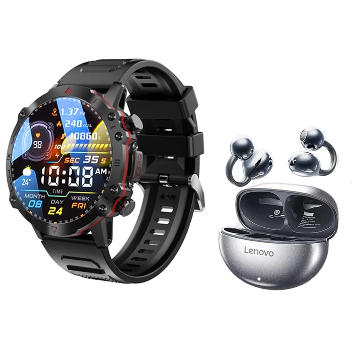 LENOVO - Audifonos Lenovo TA140 N Bluetooth y Toumi GT-D-B Reloj inteligente