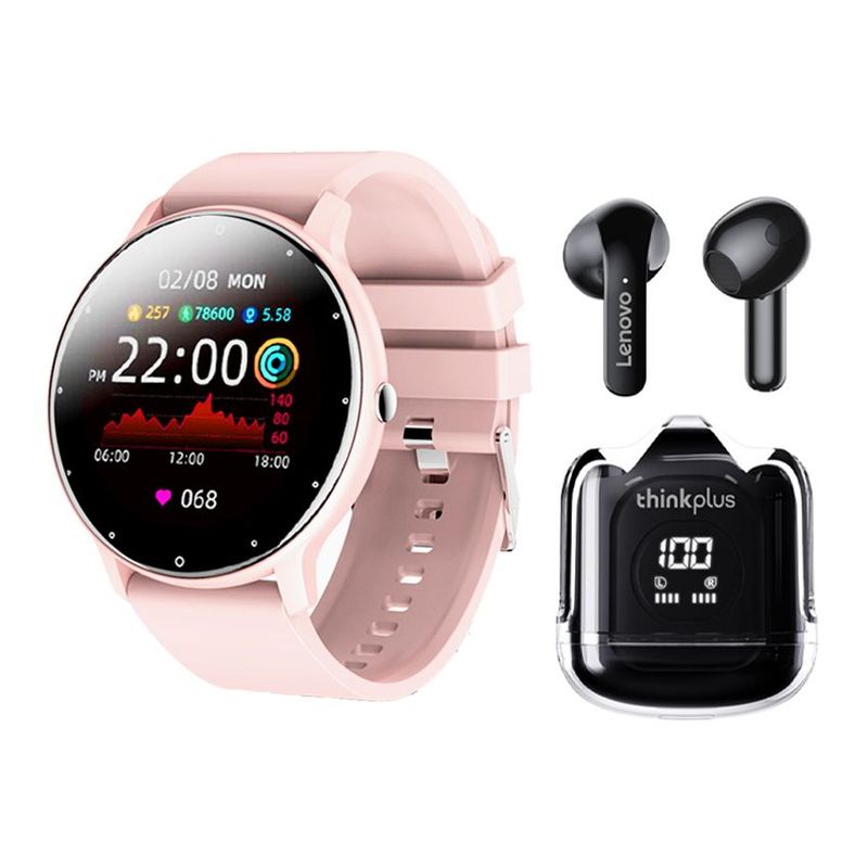LENOVO - Lenovo XT65 De Audífonos tws-Negro y Toumi Watch Fit 2-Rosa