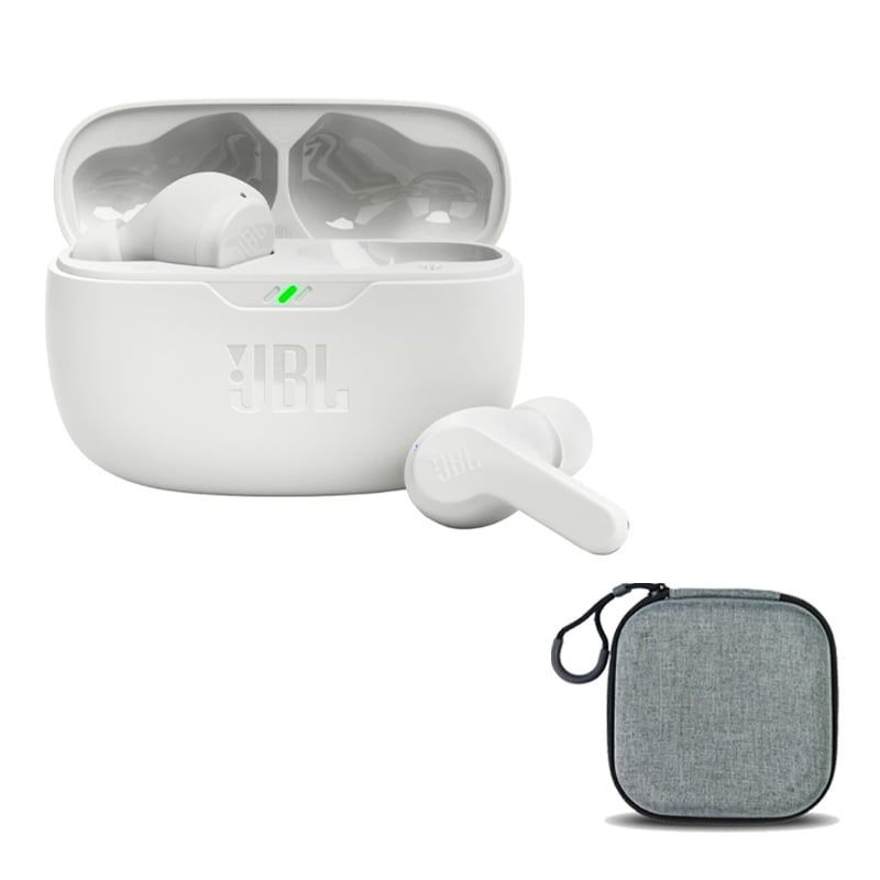 JBL - Audífonos Bluetooth JBL WAVE BEAM NC Blanco y Estuche_