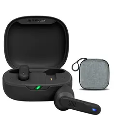 JBL - Audífonos Wave Flex De Bluetooth-Negro y Bolsa almacenamiento