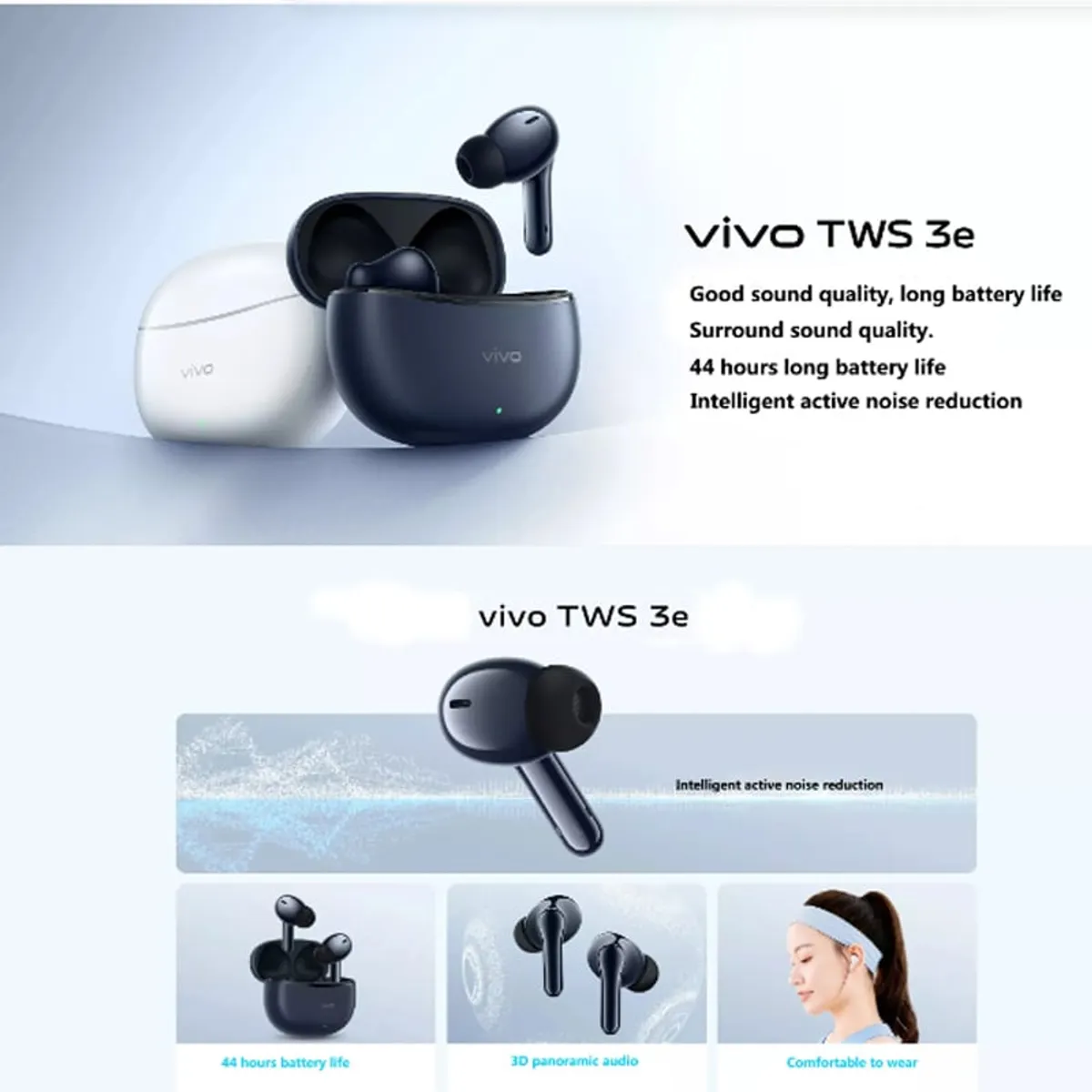 VIVO - Audifonos Vivo Bluetooth TWS 3e - Azul Negro