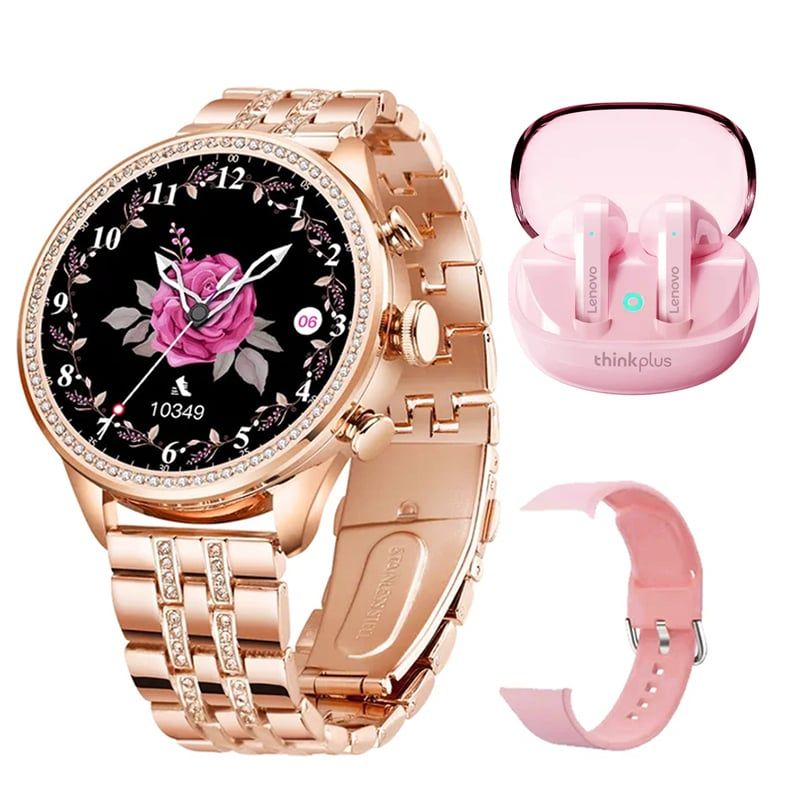 LENOVO - Audífonos Lenovo X22-Rosa y Toumi GT-Q-P Reloj inteligente