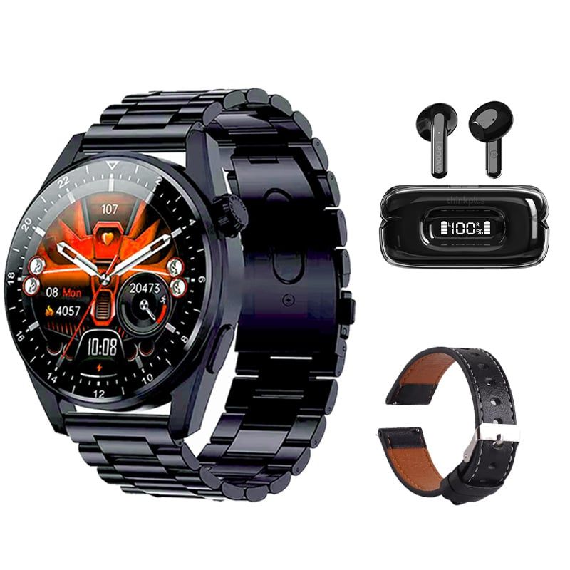 LENOVO - Audífonos Lenovo X15II-Negro y Toumi GT-A-B Reloj inteligente-Negro