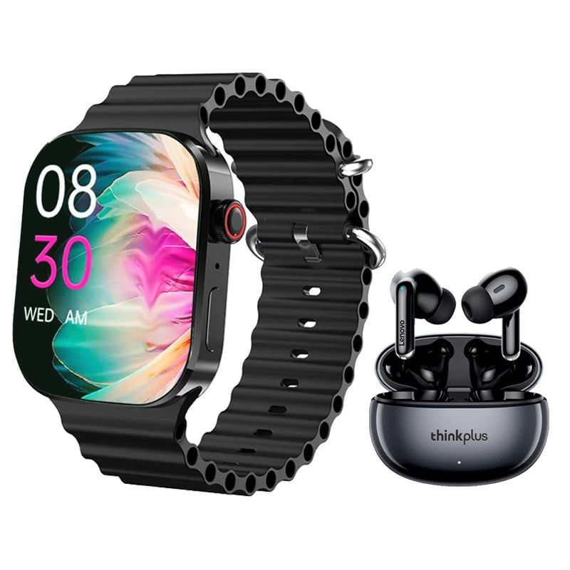 LENOVO - Audífonos Bluetooth Lenovo XT88 y Smartwatch I9 Pro Max 2¸3inch
