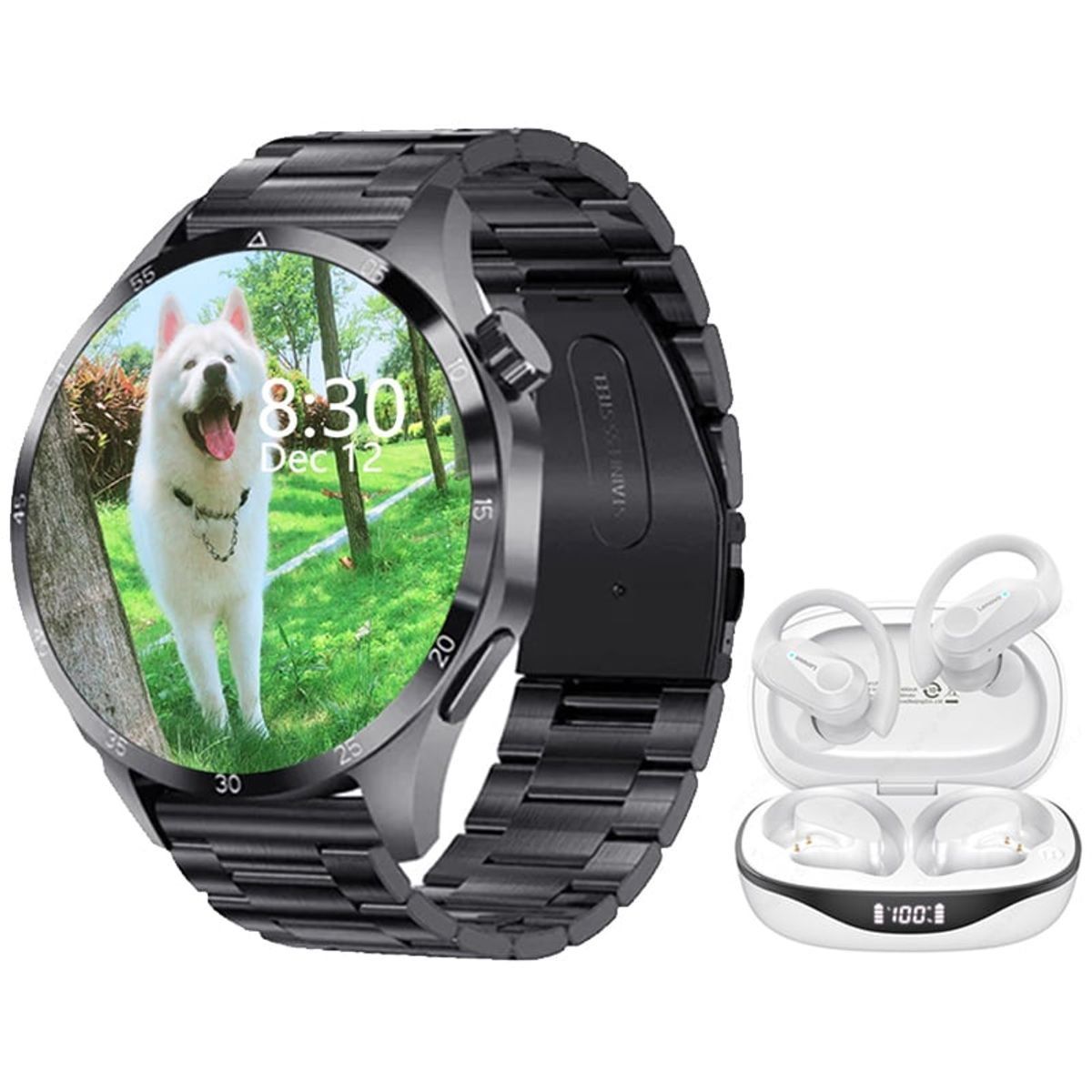 LENOVO - Audífonos Lenovo LP75-Blanco y Toumi GT-Zero-B Reloj inteligente