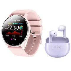 HONOR - X8 Audífono-Morado y Toumi Fit 2-P Reloj inteligente