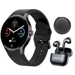 LENOVO - Audífonos Bluetooth LP40 y Reloj Inteligente Y80-B y Estuchen