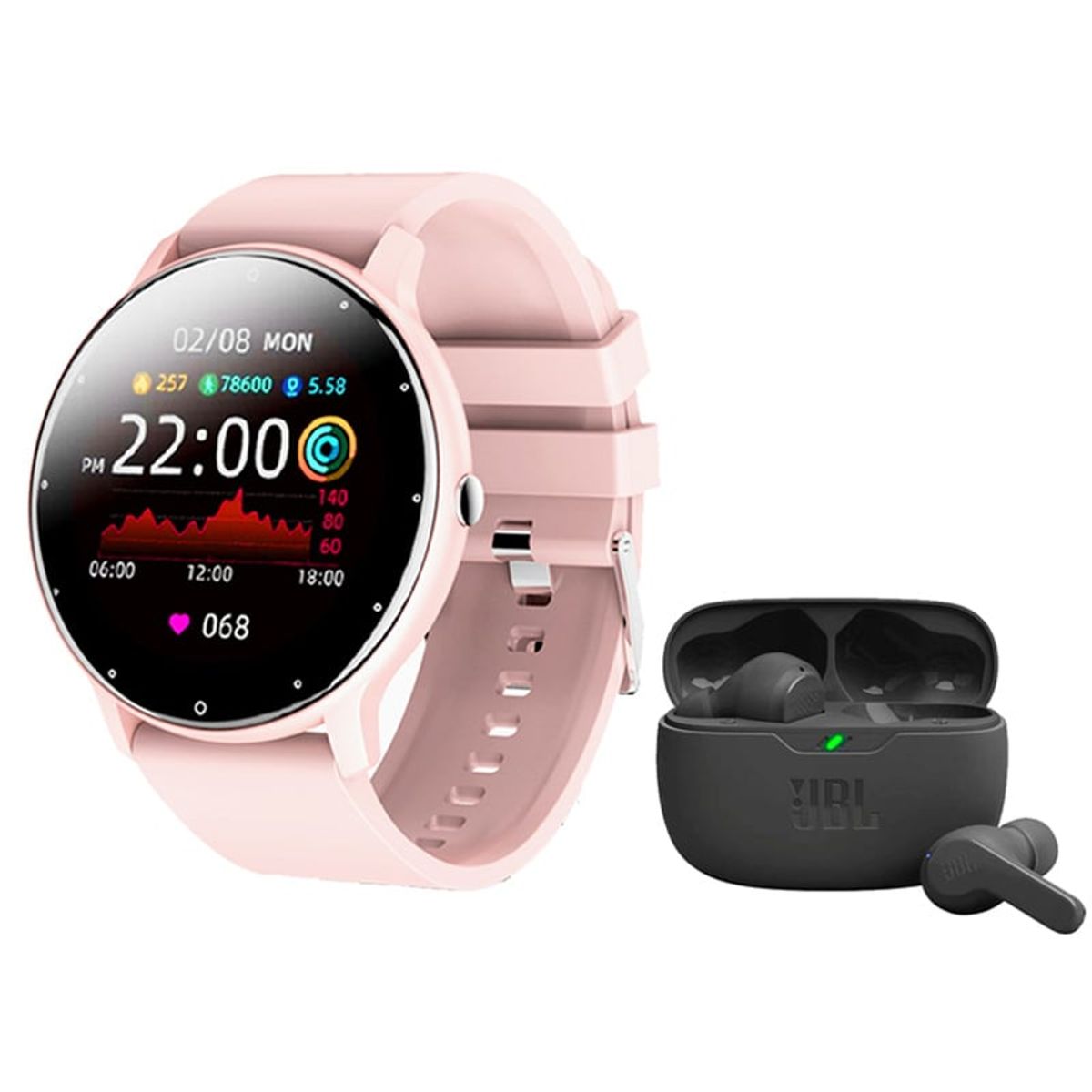 JBL - JBL Wave Beam Audífonos-Negro y Toumi Watch Fit 2-P