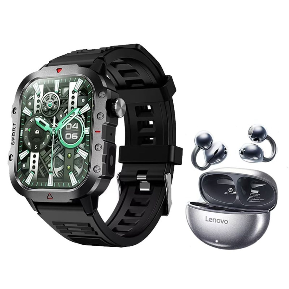 LENOVO - Audífonos Lenovo TA140 Negro y Toumi GT-K reloj inteligente