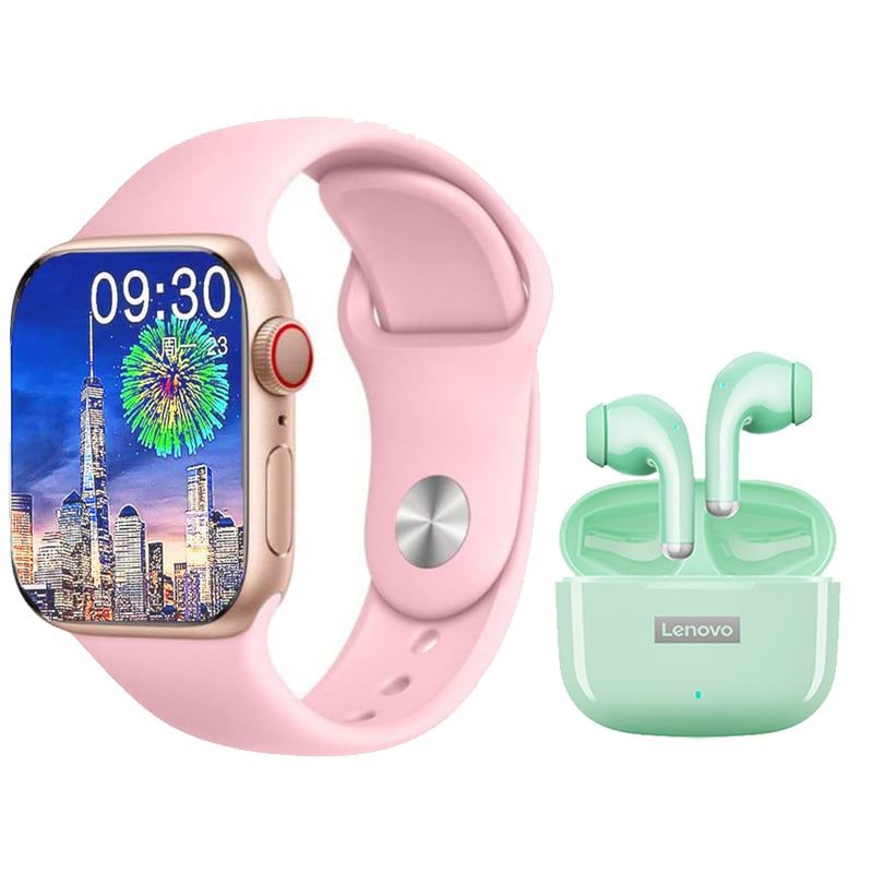 LENOVO - Audífonos Lenovo LP40 Pro De Tws-Verde y Toumi Watch S9 Pro-Rosa