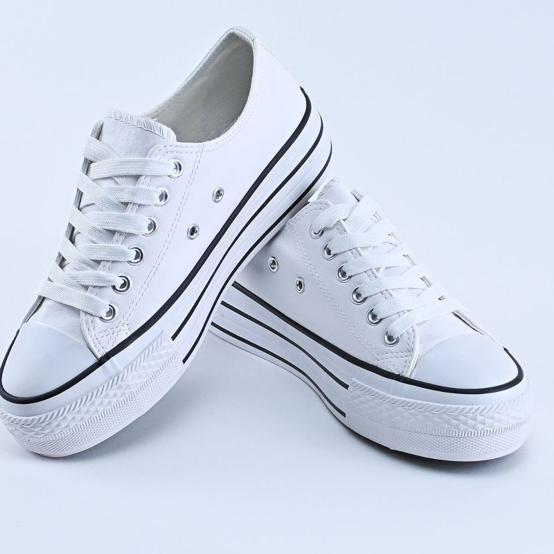 HERIEL - Zapatillas Urbanas Ecocuero Blancas