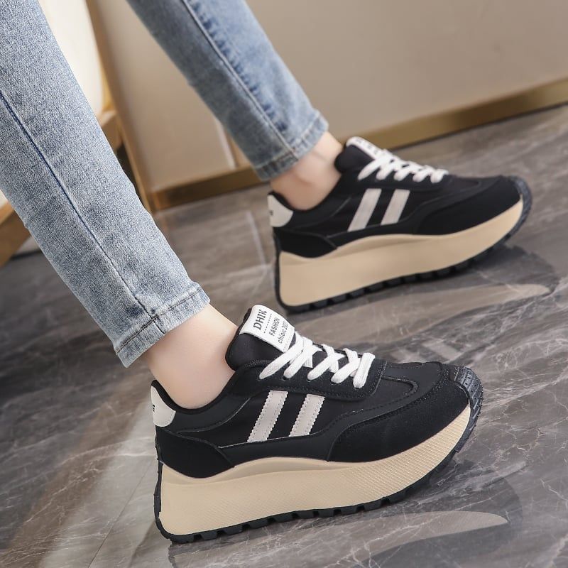 SHANDIAN - Zapatillas Plataforma Mujer Negro