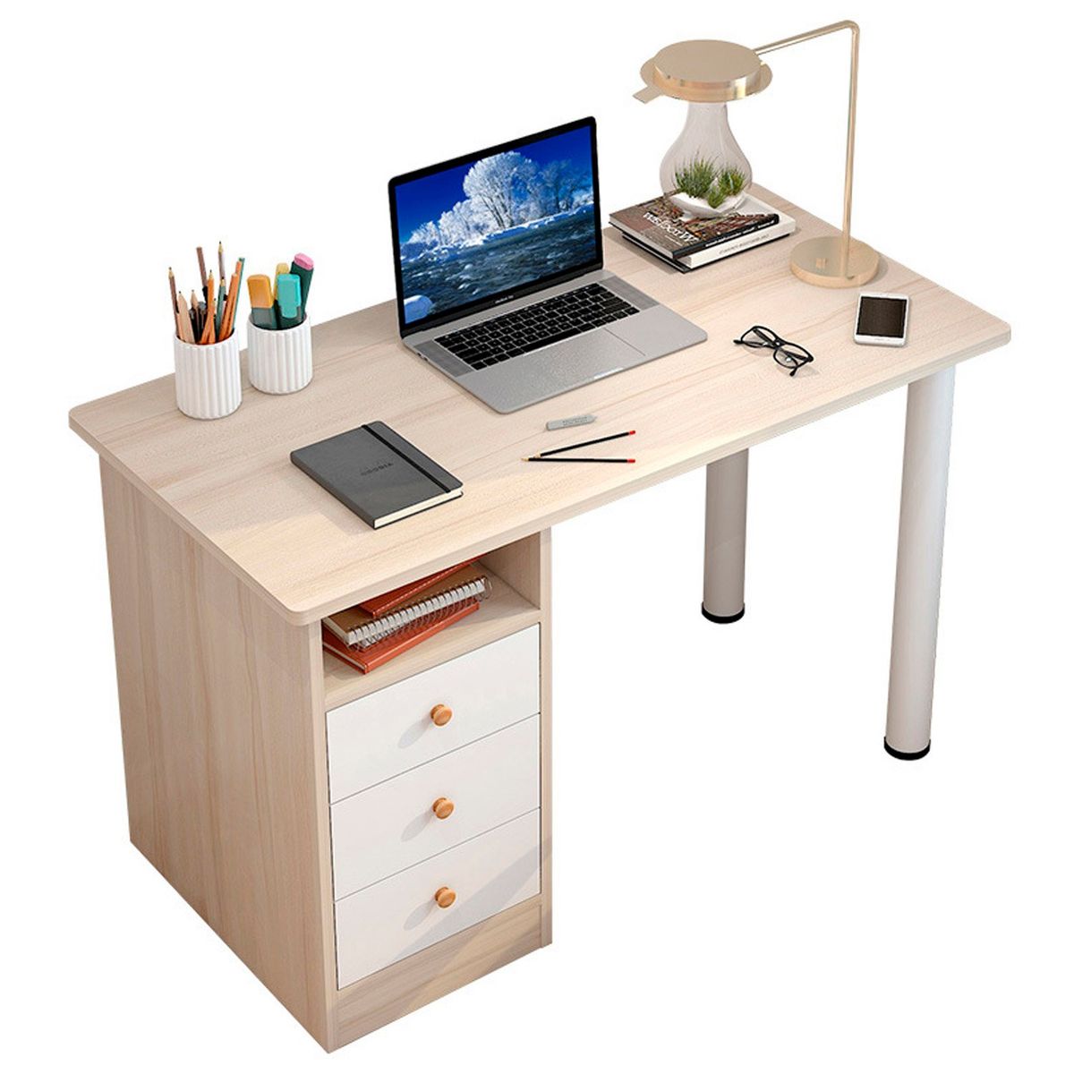 DE TODO Y MAS - Escritorio 3 cajones 100cm Chic Home - Café