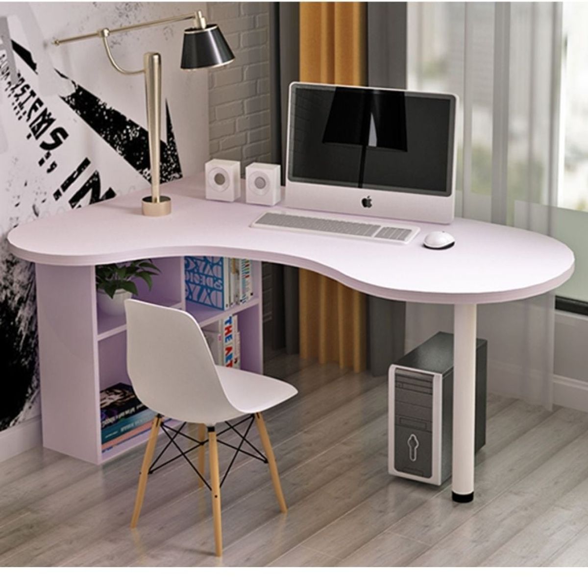 GENERICO - Escritorio En L Cajón Bajo Llave 120 cm Blanco