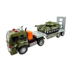GENERICO - Juguete Camion Remolque Militar + Tanque Con Luz Y Sonido