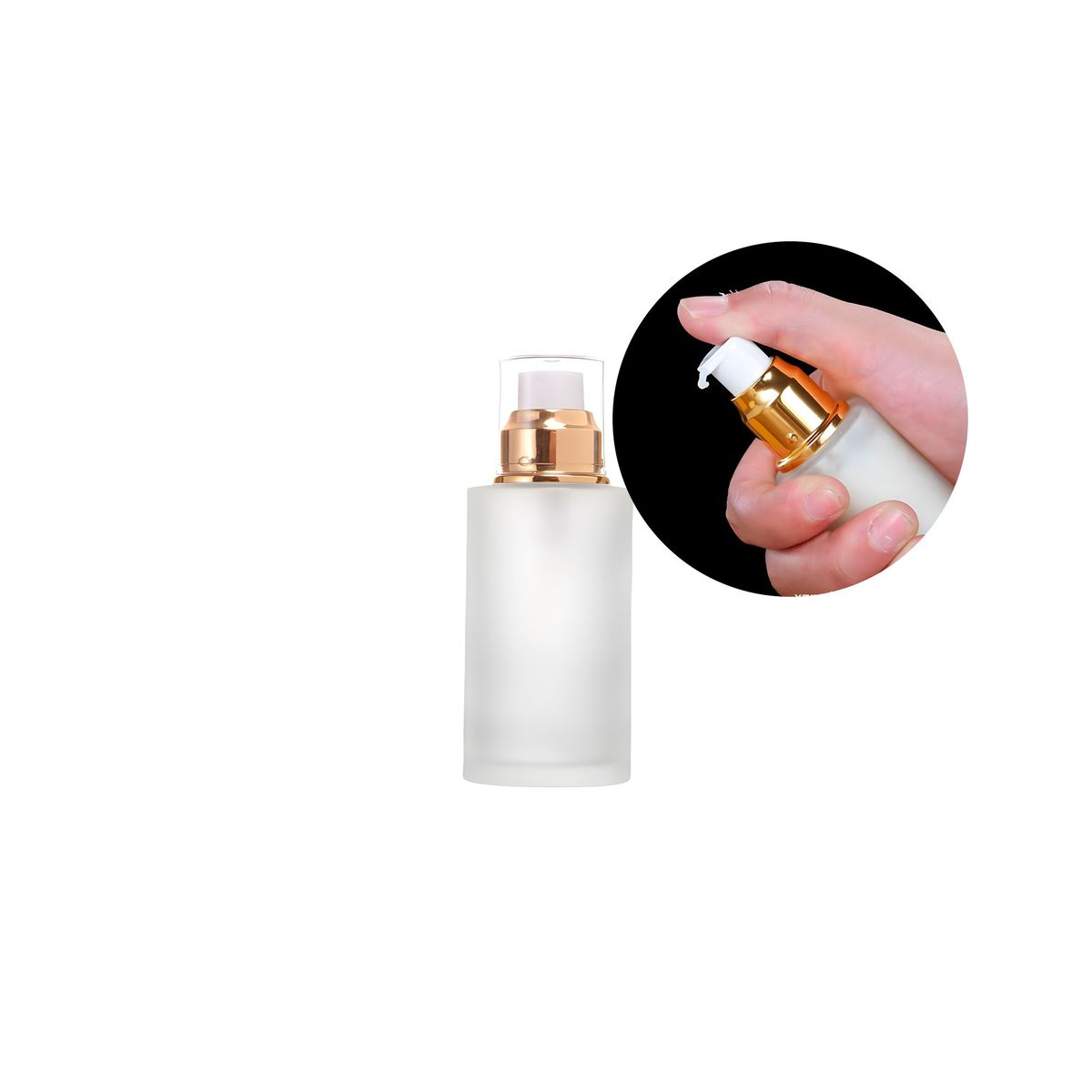 GENERICO - 12 Frascos Vidrio Esmerilado Dispensador Bomba Loción 30ml