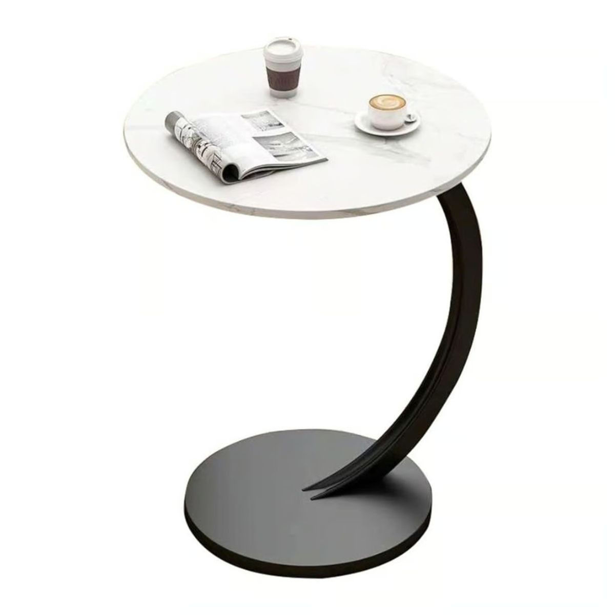 GENERICO - Mesa Redonda Lateral O Centro Pequeña De Living BLANCO