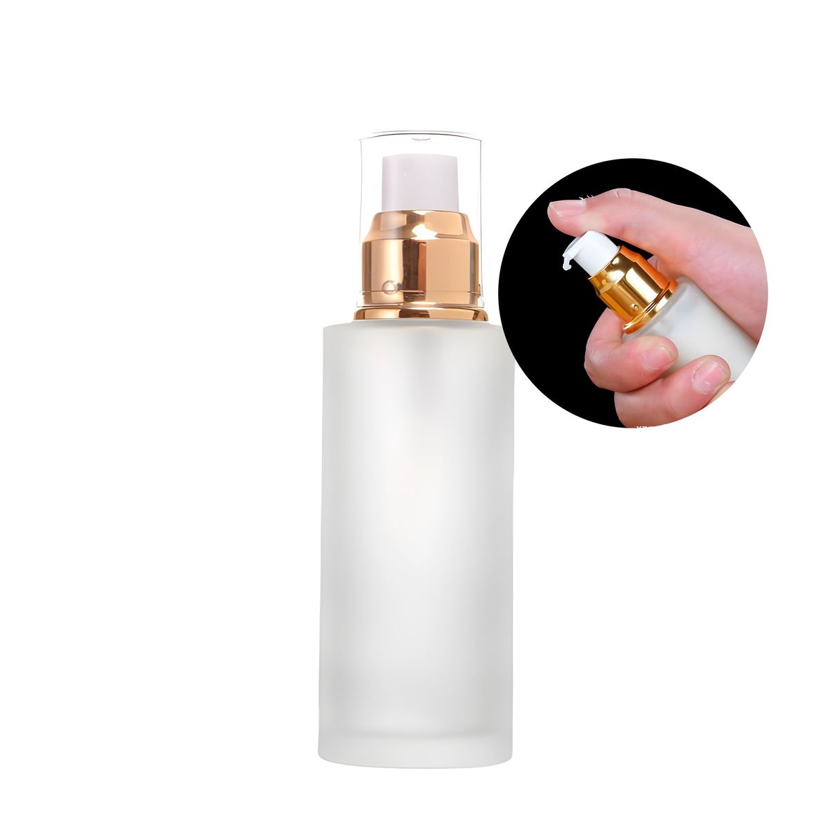 GENERICO - 12 Frascos Vidrio Esmerilado Dispensador Bomba Loción 50ml