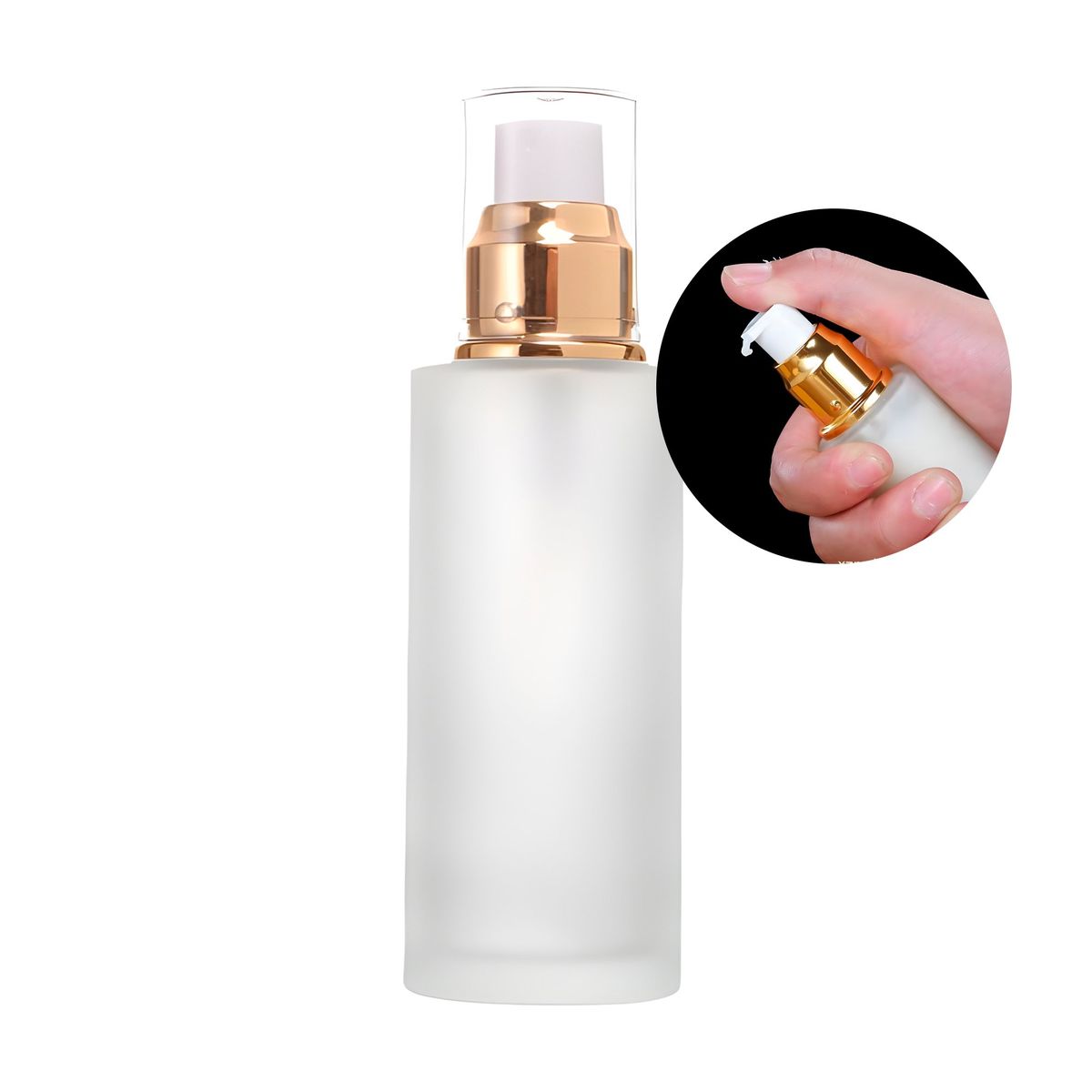 GENERICO - 12 Frascos Vidrio Esmerilado Dispensador Bomba Loción 100ml