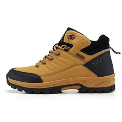 SHANDIAN - Zapatillas botin de hombre trekking temico invierno Negro