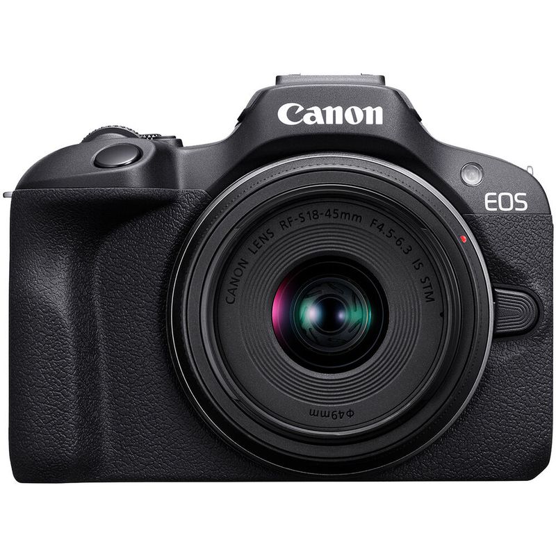CANON - Canon EOS R100 Cámara Kit Con 18-45mm Lente Sin Adaptador - Negro