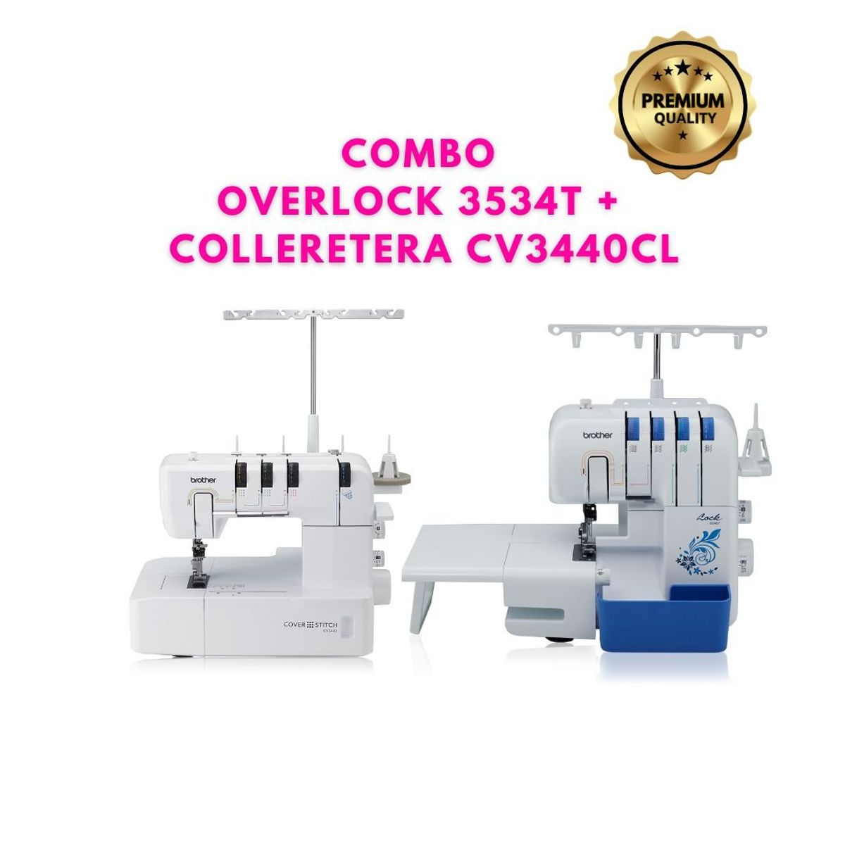 BROTHER - MÁQUINAS DE COSER OVERLOCK 3534DT + COLLERETERA CV3440CL