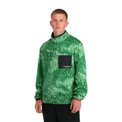 SPYDER - Polerón Outdoor Hombre Snap Lounge Pullover Verde