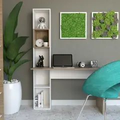 AMV TIENDA ONLINE - Escritorio Con Estanteria Librero Lateral Oficina