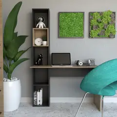 AMV TIENDA ONLINE - Escritorio Con Estanteria Librero Lateral Oficina