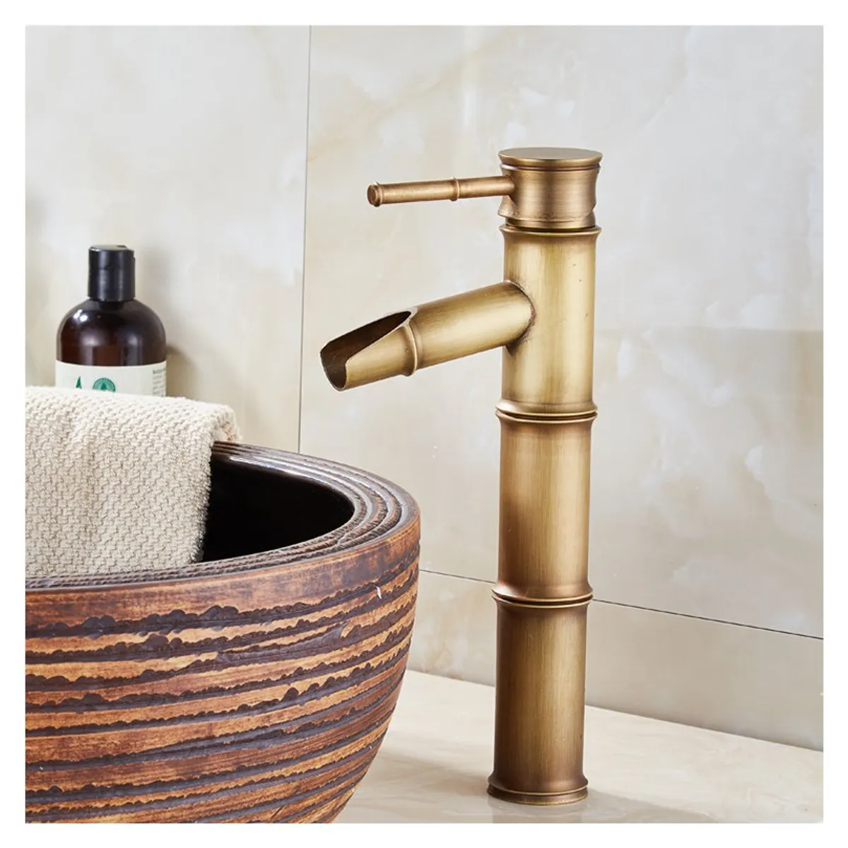 HOME NEAT - Llave Monomando Bronce Alta Lavamanos  Flexibles