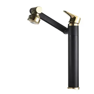 HOME NEAT - Grifo monomando lavamanos giratorio 1080 + flexibles - ORO