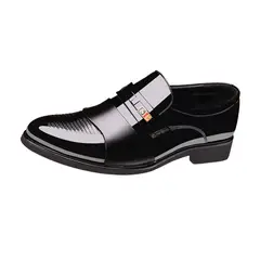 DANWEILE - Zapatos de cuero de negocios casuales para hombres - Negro.