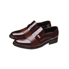 DANWEILE - Zapatos de cuero de negocios casuales para hombres - Marrón.