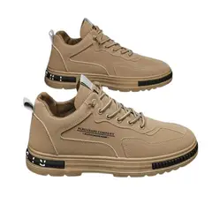 DANWEILE - Zapatos trabajo hombre antideslizantes y resistentes al desgaste-Caqui.