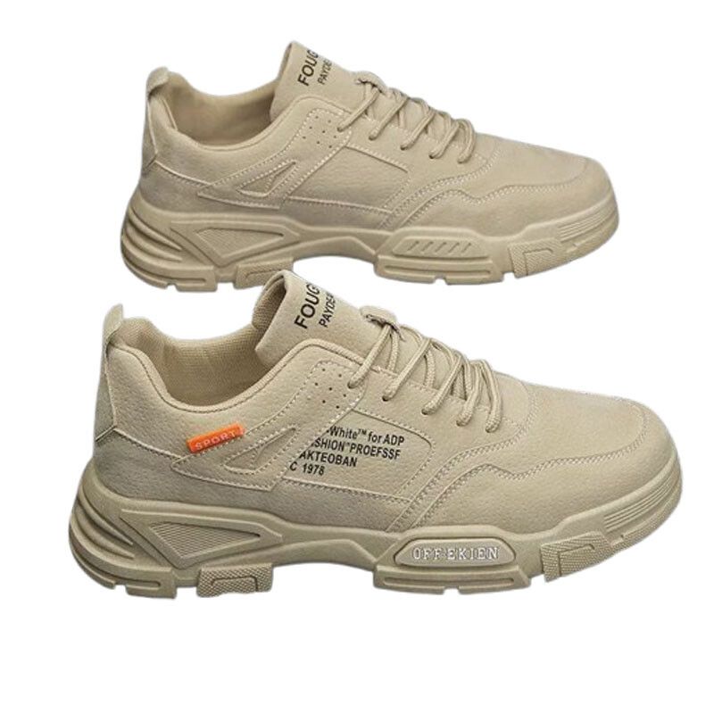 DANWEILE - Zapatos lona para hombre zapatos de seguridad antideslizantes-Caqui.