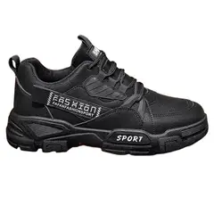 DANWEILE - Zapatos trabajo antideslizantes portivos informales para hombre-Negro.